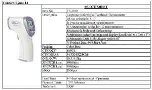 KINLEE FT-3010 Termometru IR, non-contact, certificat CE si validat MS, pentru adulti si copii - Img 8