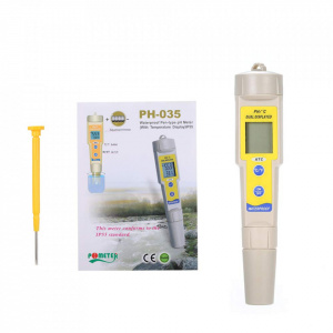 OW-035 Tester pH profesional, pentru lichide, indicator temperatura, cu baterii - Img 2