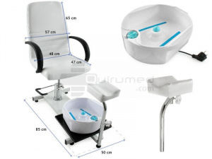 QMED 955-WB-3820 - Scaun Pedichiura Profesional, Jacuzzi Integrat, Hidromasaj - Img 3