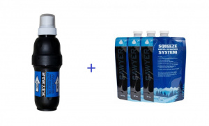 SAWYER SQUEEZE SP129 - Filtru Apa Potabila Profesional, Set Promotional cu 3 Pungi