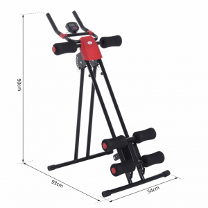 HOMCOM A90-103- Banca trainer abdomen, Power ABS cu display negru si rosu - Img 2