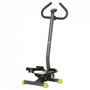 HOMCOM A90-263GY - Stepper cu Maner, Monitor LCD, Antiderapant