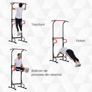HOMCOM A91-105 - Bara Tractiune, Aparat Fitness Multifunctional, 120 kg - Img 2