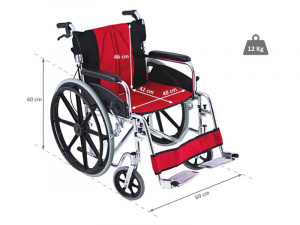 QMED 1041-ALK972LABJ-24- Scaun cu rotile pliabil din aluminiu ELITE - Img 2