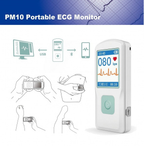 CONTEC PM10- Electrocardiograf ECG portabil, cu acumulator, conectare USB si BT - Img 3