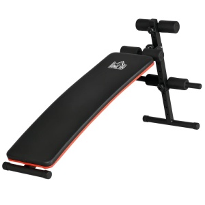 HOMCOM A91-082 - Bancă Abdomene Pliabilă, Exerciții Reglabilă, Spătar Ajustabil