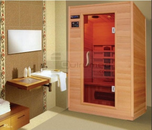 QMED QMSA2 - Sauna Infrarosu 2 Persoane, Lemn Hemlock, Detoxifiere