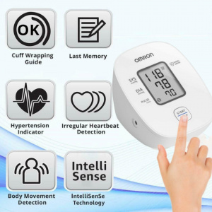 OMRON M2 BASIC (HEM-7121J-E) - tensiometru digital, automat, de brat, INTELLISENSE, cu adaptor de priza inclus - Img 2