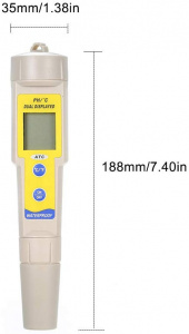 OW-035 Tester pH profesional, pentru lichide, indicator temperatura, cu baterii - Img 6