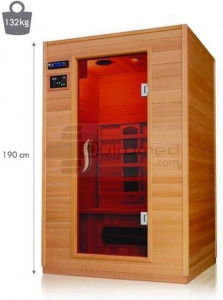 QMED QMSA2 - Sauna Infrarosu 2 Persoane, Lemn Hemlock, Detoxifiere - Img 2
