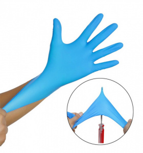 BLS-NITR-L-100-BLU - Mănuși Nitril Albastru, Examinare Medicală, 100 Buc - Img 2