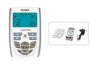 GLOBUS DUO TENS - Electrostimulator 2 Canale, 20 Programe, Antidurere