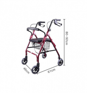 ORTOPEDIX FS966LH - Rolator Pliabil 4 Roti, Scaun si Cos, Otel - Img 5