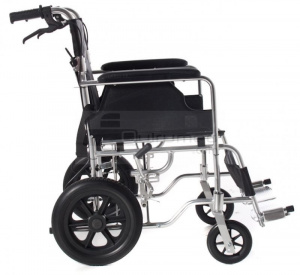 QMED 183-865LABJ-46- Scaun cu rotile din aluminiu pentru calatorie, 46 cm latime - Img 4