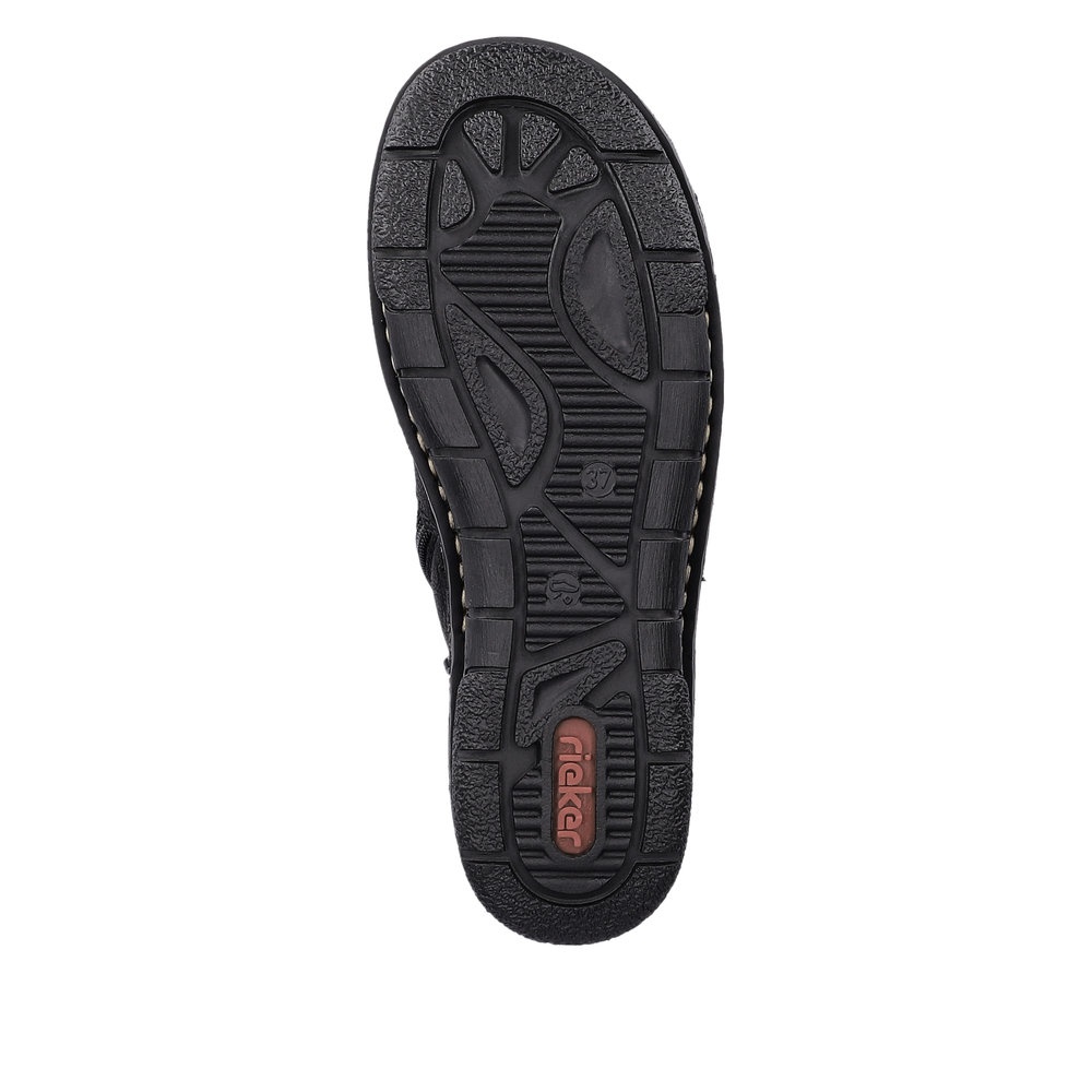 Botine damă Rieker 73357-00 – Negre, căptușite, cu fermoar lateral