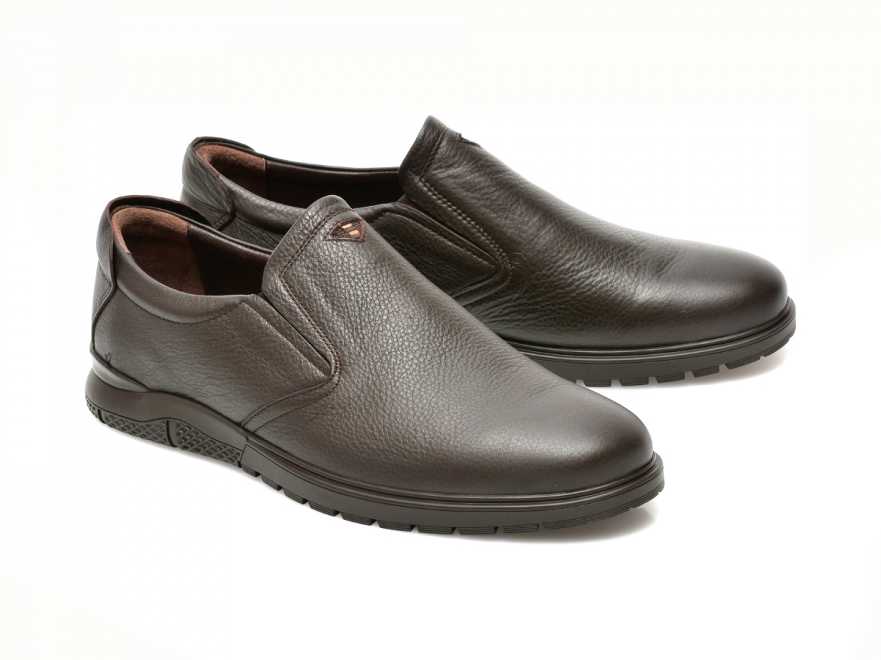 Pantofi casual Otter, piele naturala, OT556 C4 maro inchis