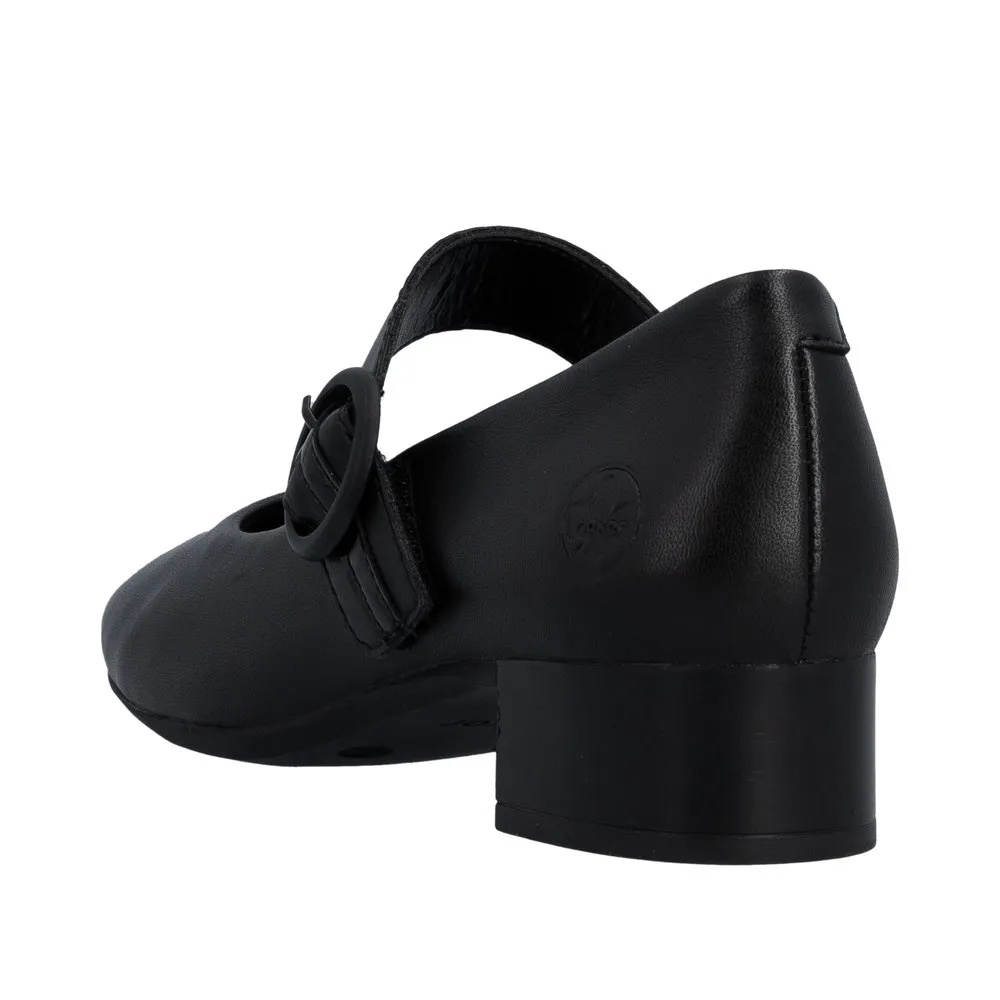 Pantofi Damă Rieker 43455-00 Negri | Piele Naturală Extra Wide 2026