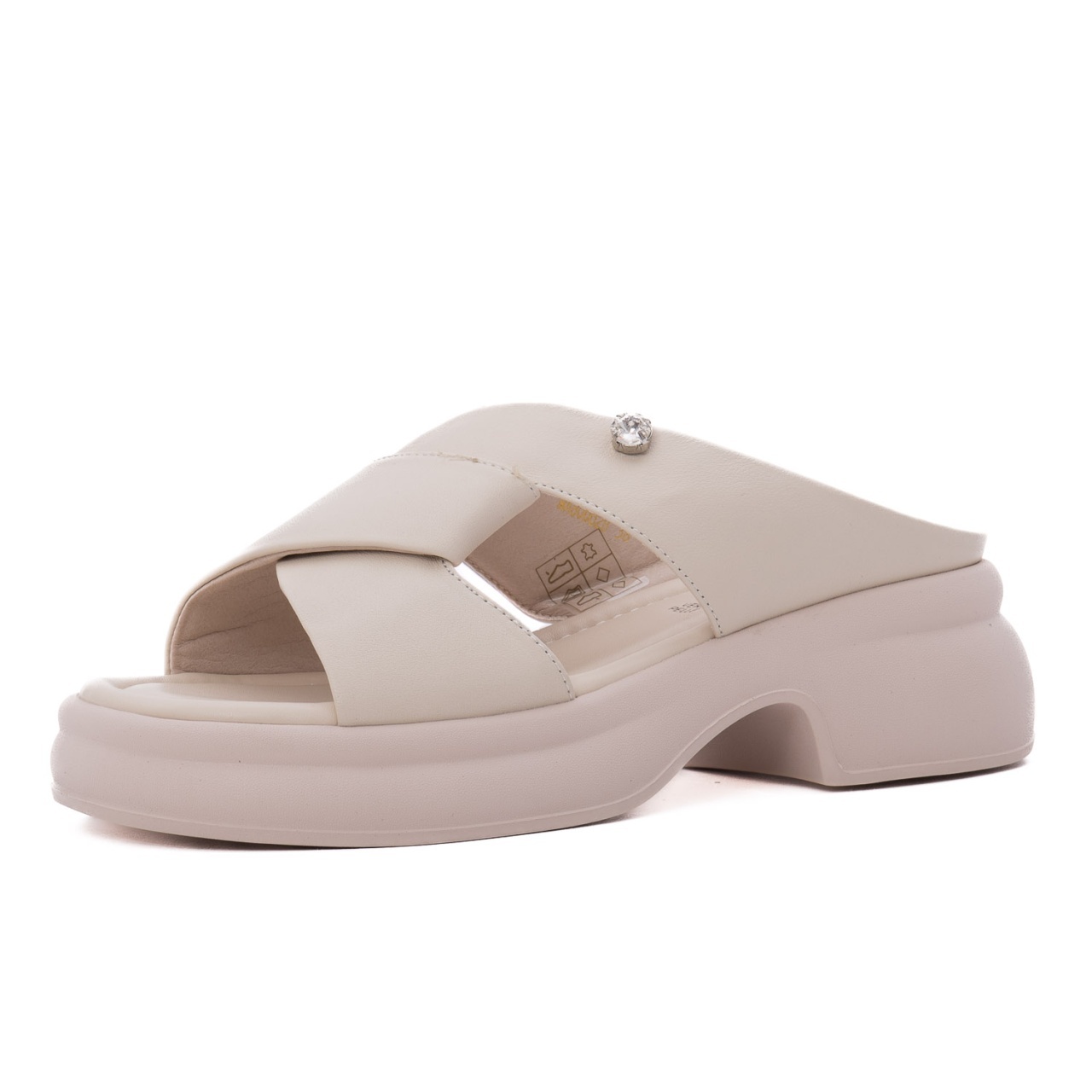 Papuci Damă Karisma 9NMA80002B Crem | Piele Naturală & Vârf Pătrat