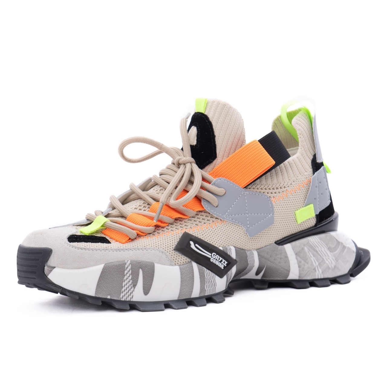 洋楽 G-Rap TOTAL PACKAGE - 4U Pantofi sport barbati din piele mix, Gryxx 4S18159J 03-Z, bej
