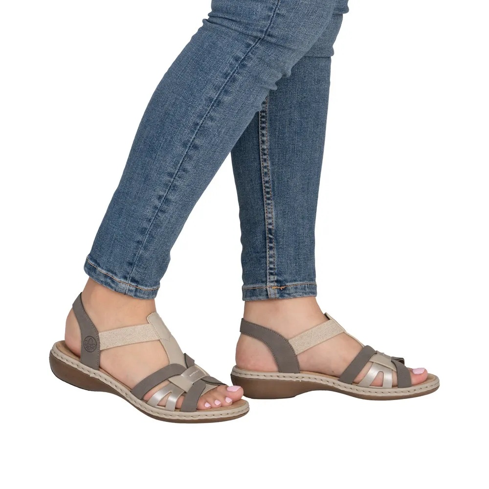 Sandale Rieker 65918-64 Bej Multi – Confort Antistress Colecția 2026