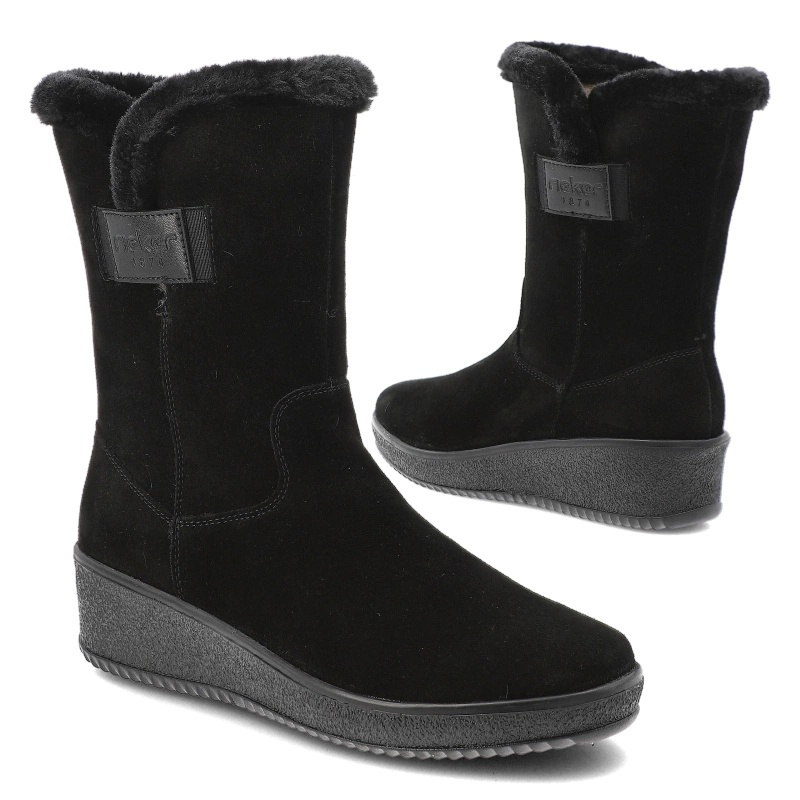 Cizmulite dama din piele de caprioara Rieker Y4456-00