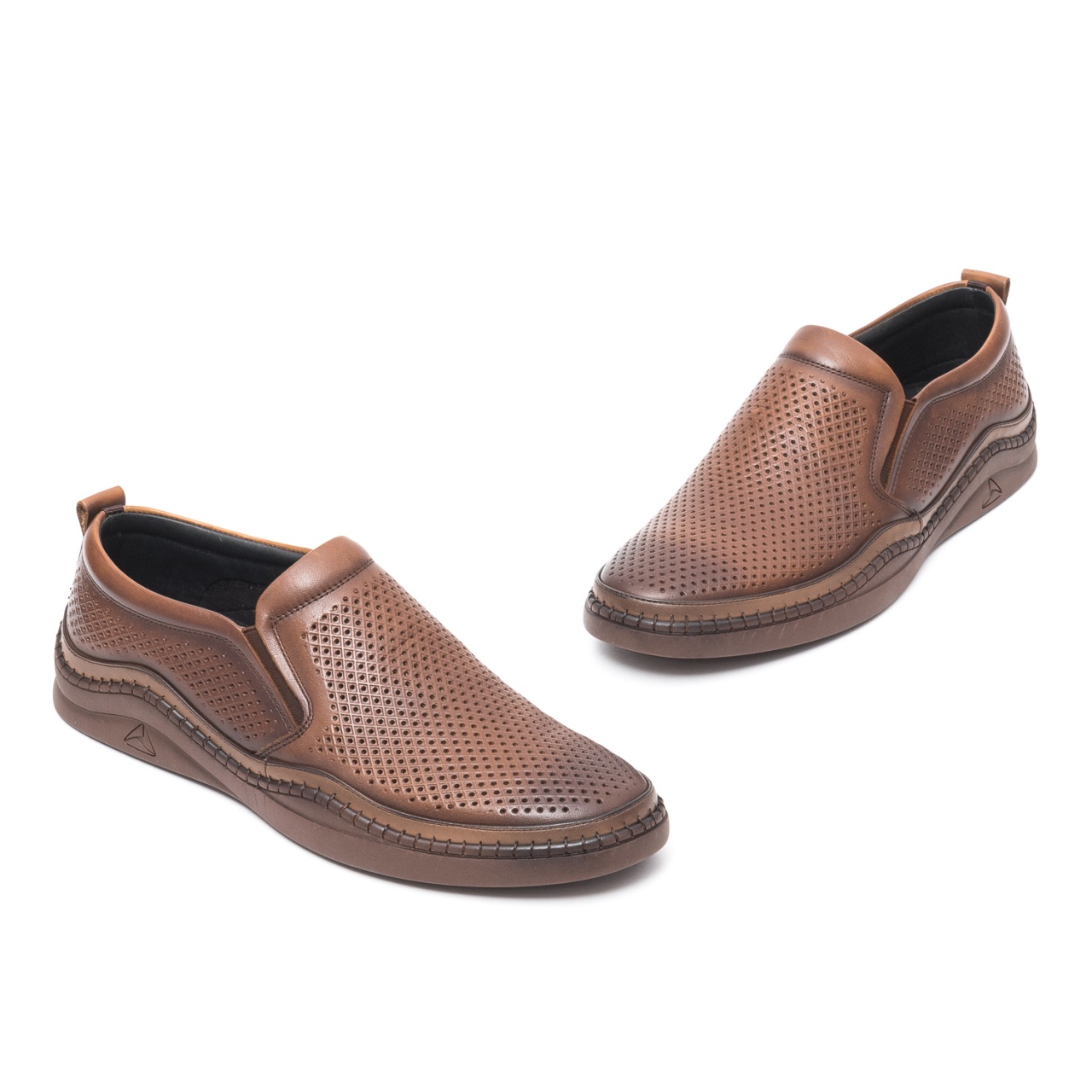 Pantofi de vara barbati stil mocasin, E6E640003B 02-N, coniac