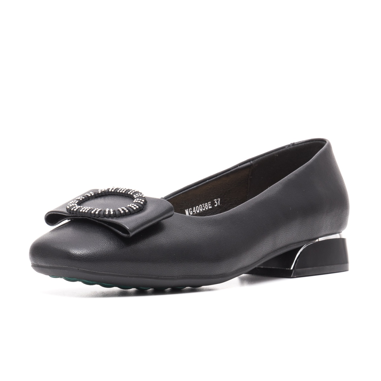 Pantofi cu toc mic, piele naturala, 7OWG40038E 01-N, negru