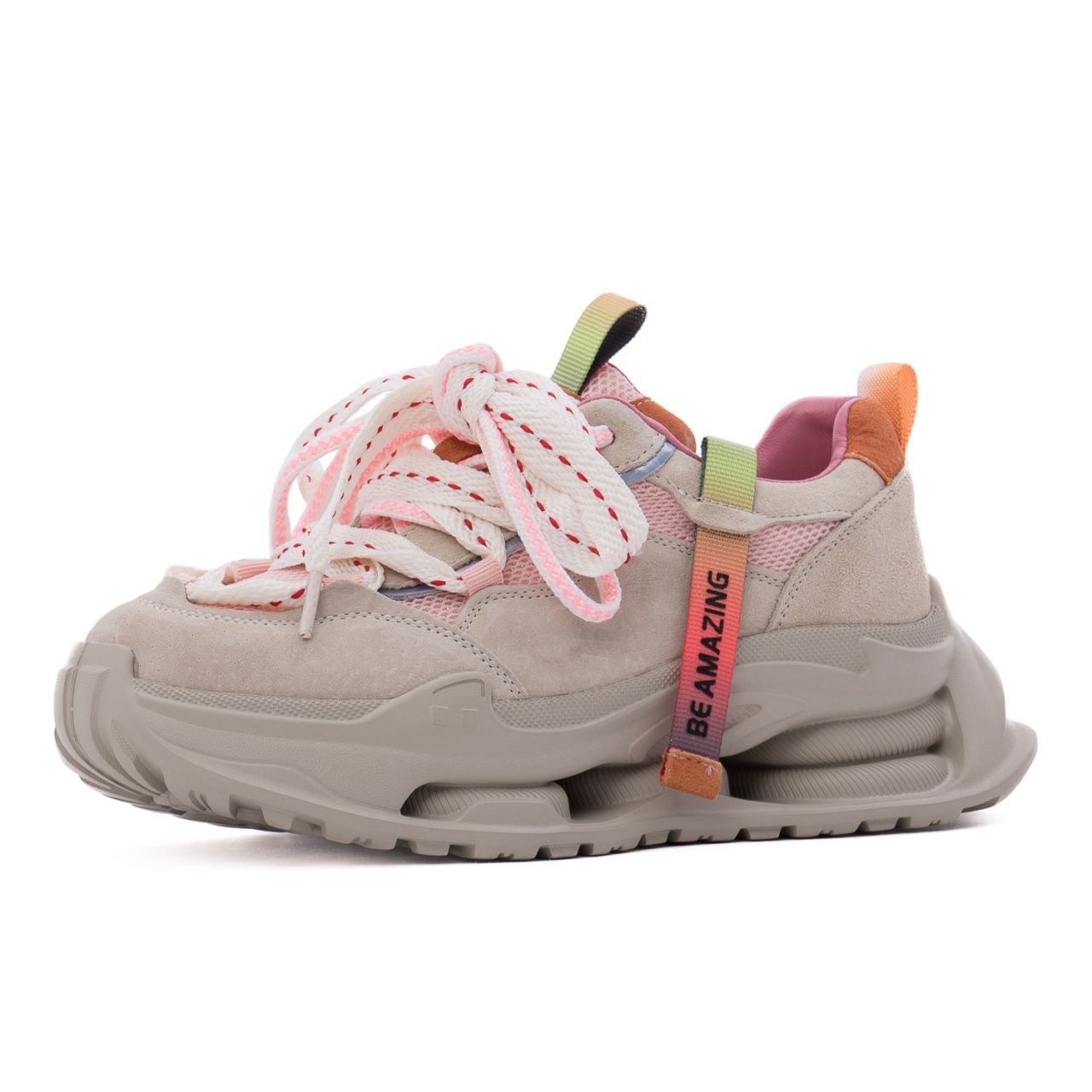 Sneakers Damă PASS Collection 3OLY60009A Gri Nabuc - Confort 2026