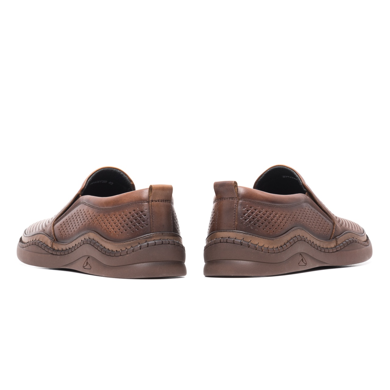 Pantofi de vara barbati stil mocasin, E6E640003B 02-N, coniac
