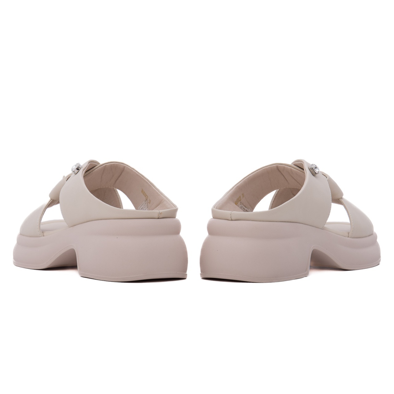 Papuci Damă Karisma 9NMA80002B Crem | Piele Naturală & Vârf Pătrat