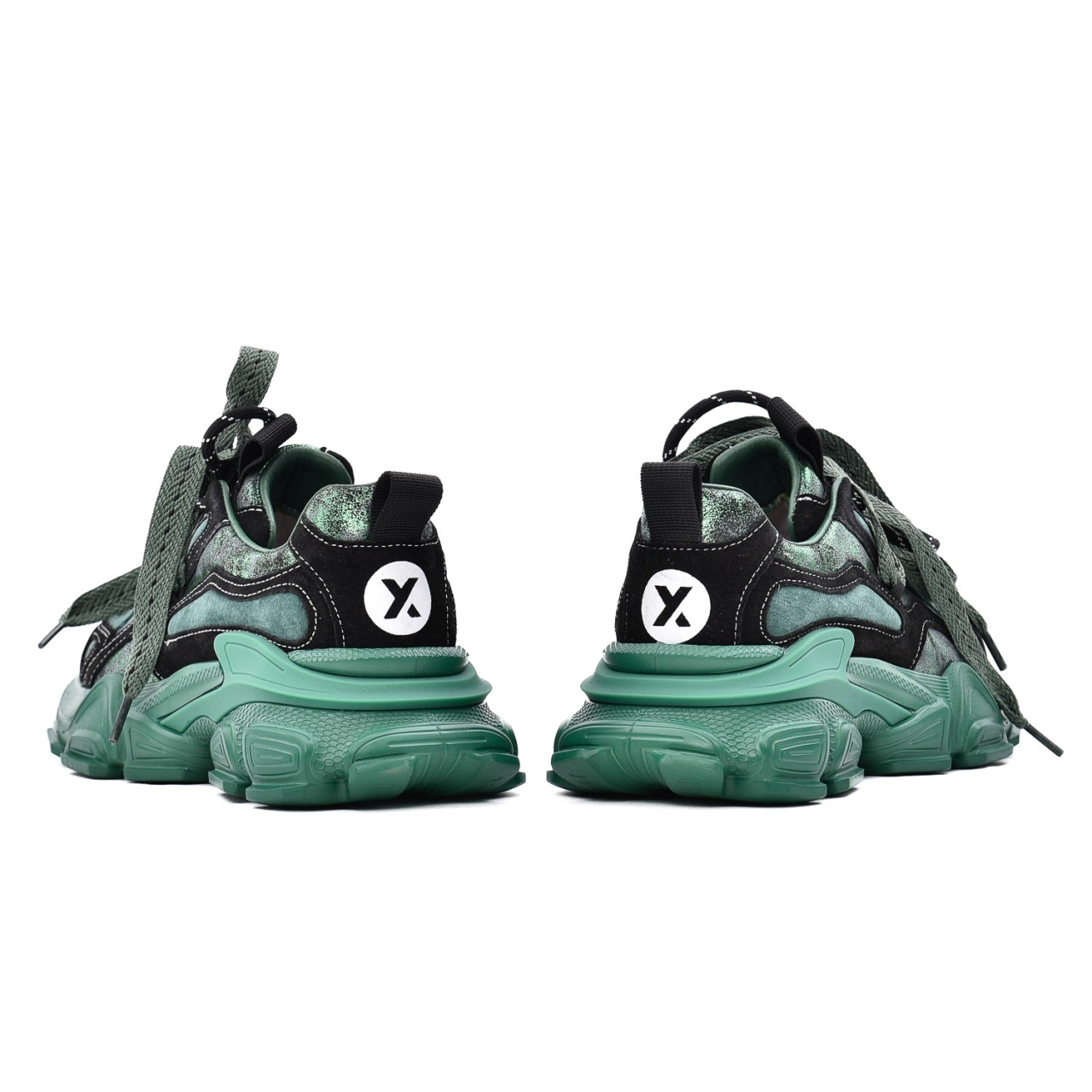 Pantofi sport dama din piele mix, Gryxx, 3OY5757 L2-Z, verde
