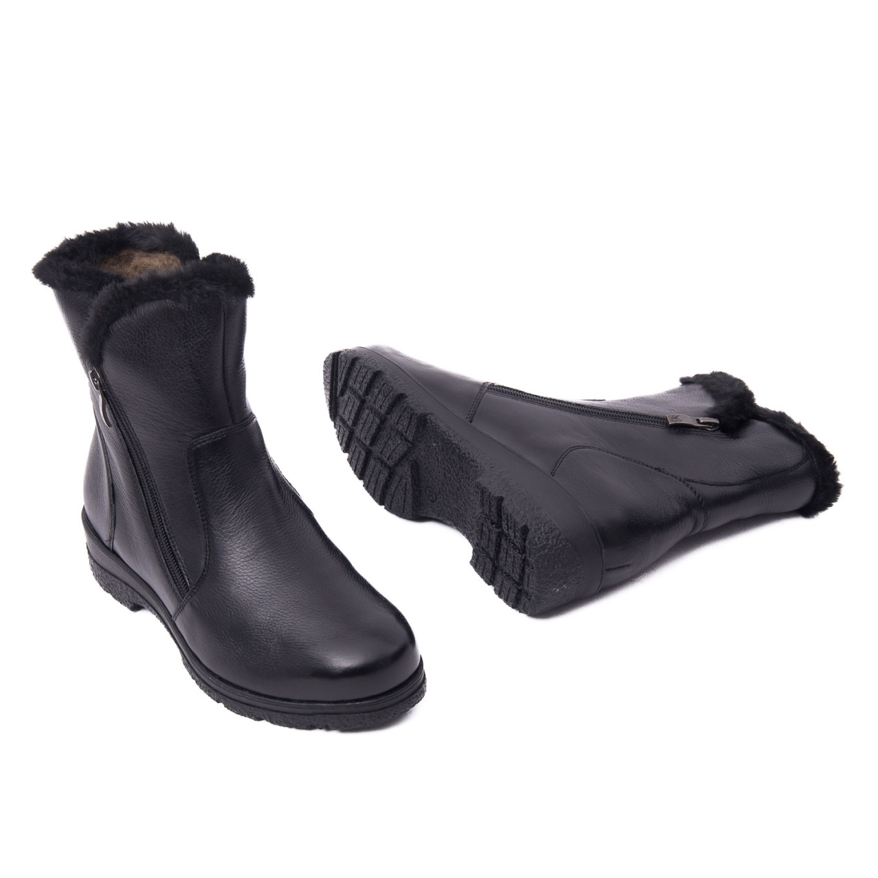 Ghete dama din piele naturala, Caprice 9-26409-41 02B BLACK NAPPA