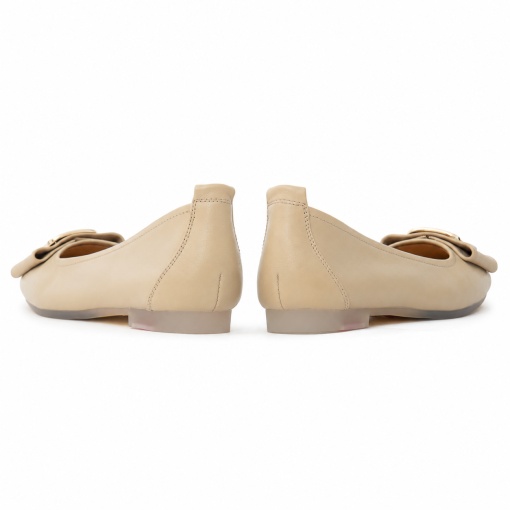 Balerini dama din piele naturala, PASS Collection M4M480009E 03-N, bej - Img 6
