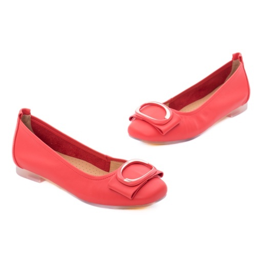 Balerini dama din piele naturala, PASS Collection M4M480011F 37-N, corai - Img 2