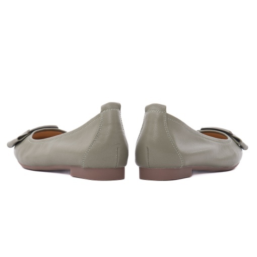 Balerini dama din piele naturala, PASS Collection M4M480012C 40-N, kaki - Img 5