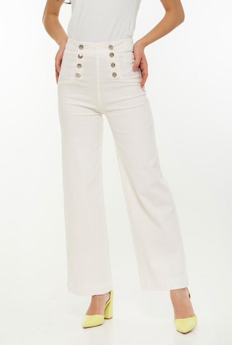 Blugi dama din denim BLUGI 15800, alb - Img 5
