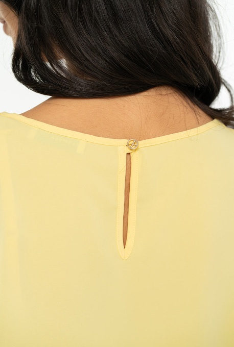 Bluza dama uni din sifon RALU, Hermosa, galben - Img 3