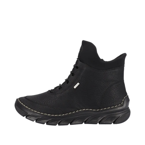 Botine dama din piele ecologica impermeabila, Rieker 55069-00, negru - Img 5