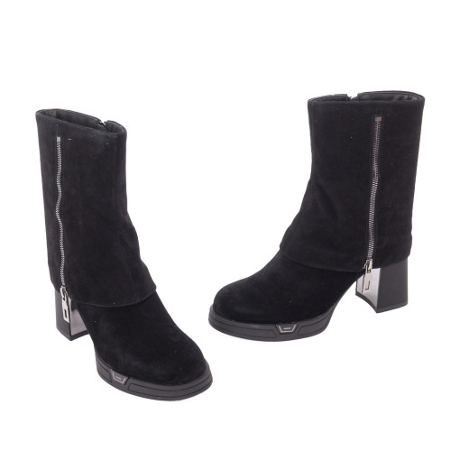 Botine dama din piele intoarsa, Epica 1CN90017A 01-I, negru - Img 3