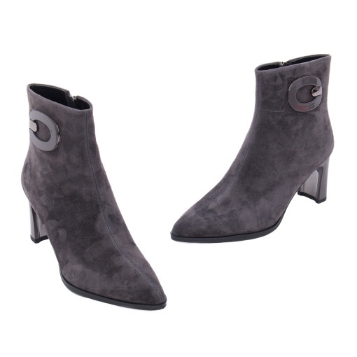 Botine dama din piele intoarsa, Epica 1K390003A 51-I, gri inchis - Img 2