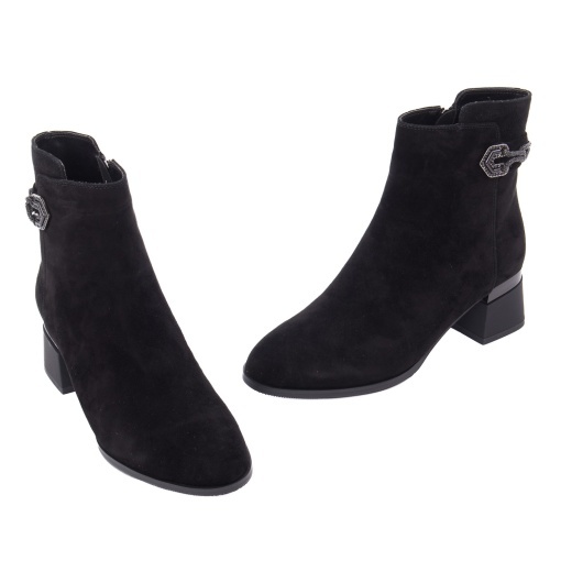 Botine dama din piele intoarsa, Epica 1K390005A 01-I, negru - Img 2