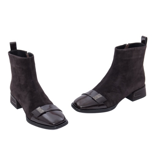 Botine dama din piele intoarsa, Karisma 31079-32B-R250 02-I, maro - Img 2