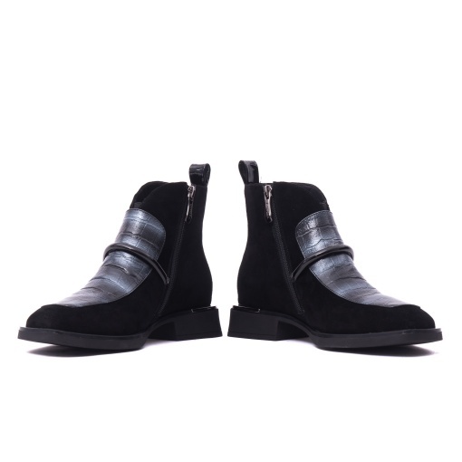 Botine dama din piele intoarsa, Karisma, 7VV1281-C2106-G5 01-I, negru - Img 5