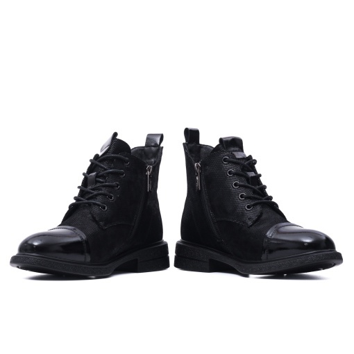 Botine dama din piele intoarsa, PASS Collection, M5M570010B O7-I, negru - Img 5