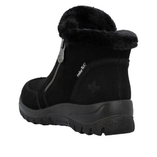 Botine dama din piele intoarsa, Rieker L7188-00, negru - Img 8