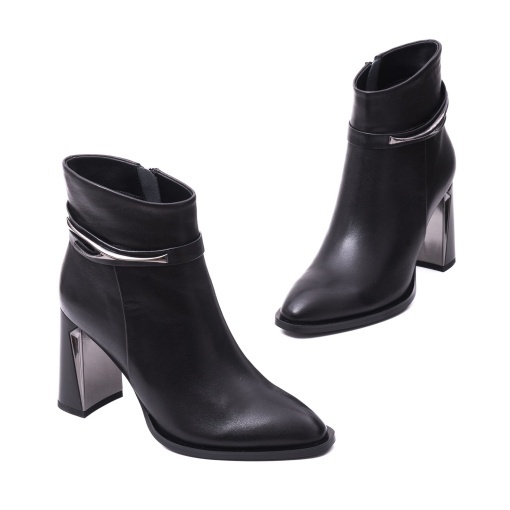 Botine dama din piele naturala, Epica, JIJI70040B 01-N, negru - Img 2