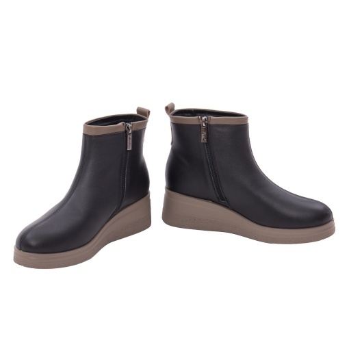 Botine dama din piele naturala, PASS Collection 1J970010A 01-N, negru - Img 3