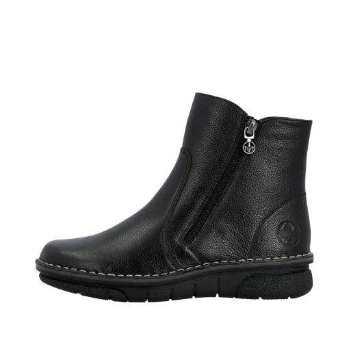 Botine dama din piele naturala, Rieker 73365-00, negru - Img 6