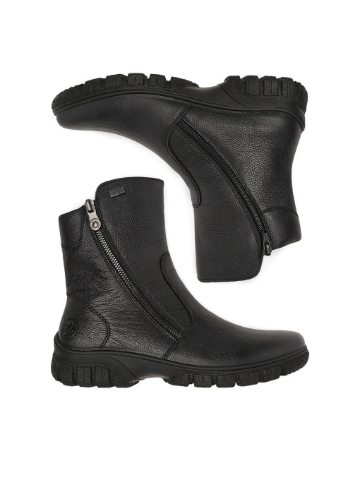 Botine dama din piele naturala, Rieker Z7263-00, negru - Img 4
