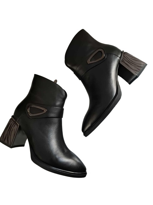 Botine dama Feeling piele naturala 25-165-02, negru - Img 5